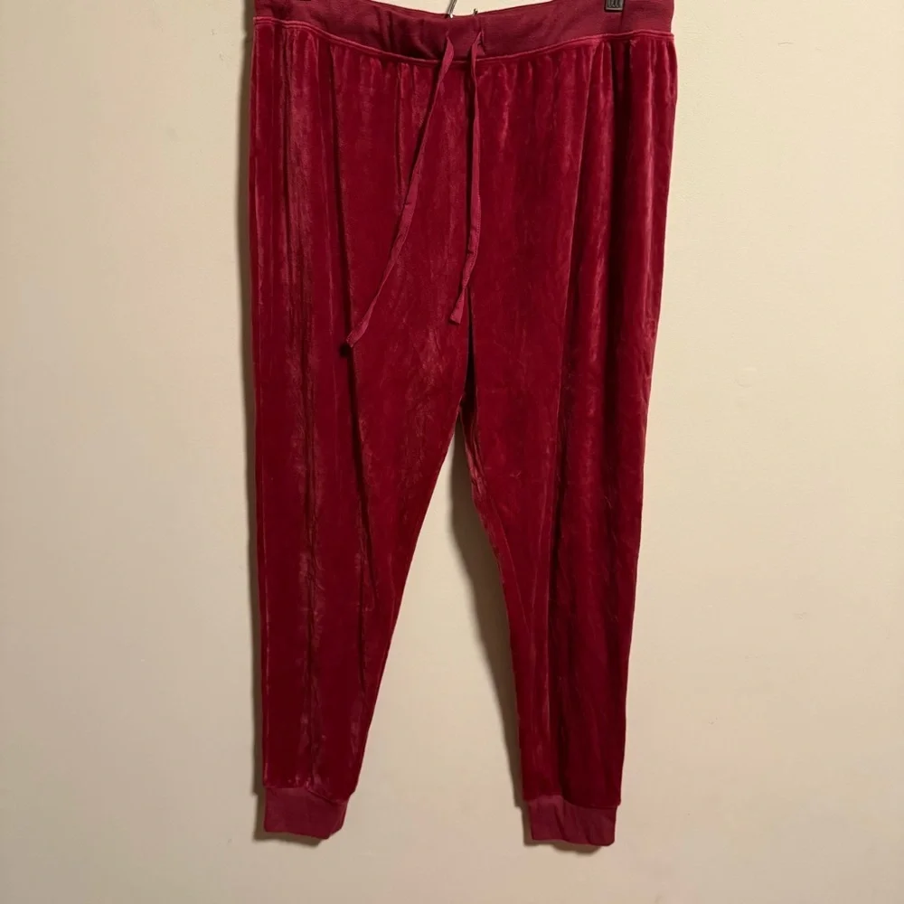 Kate Spade Velour “Sparkle & Shine” Pajama Jogger Set Pink Burgundy- Size XL